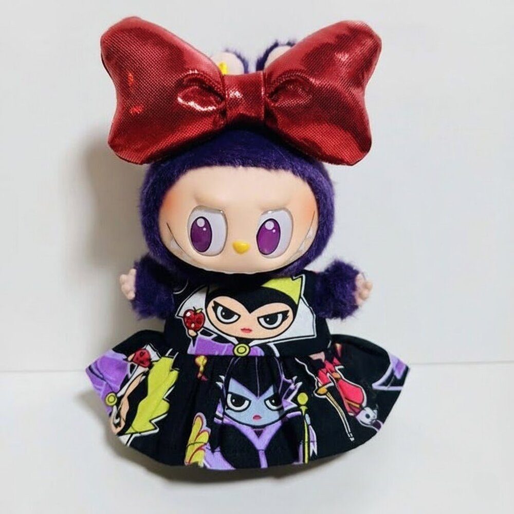 Labubu Disney Snow White Evil Queen Dress with Oversized Bow Outfit